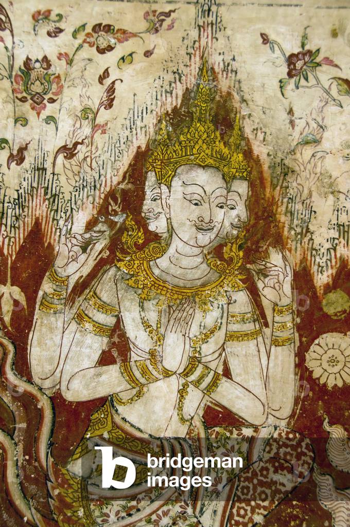 Thailand: Mural in the main viharn, Wat Yai Suwannaram, Phetchaburi
