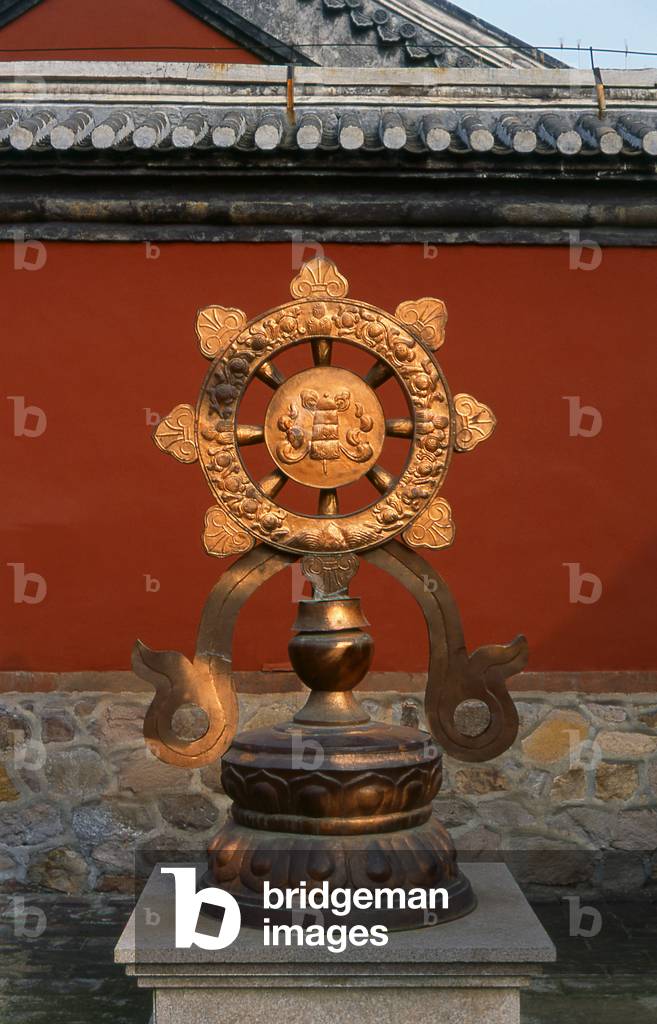 China: Tibetan dharmacakra or 'Wheel of Law', Puning Temple (P?níng Sì) or Temple of Universal Peace, Chengde, Hebei Province