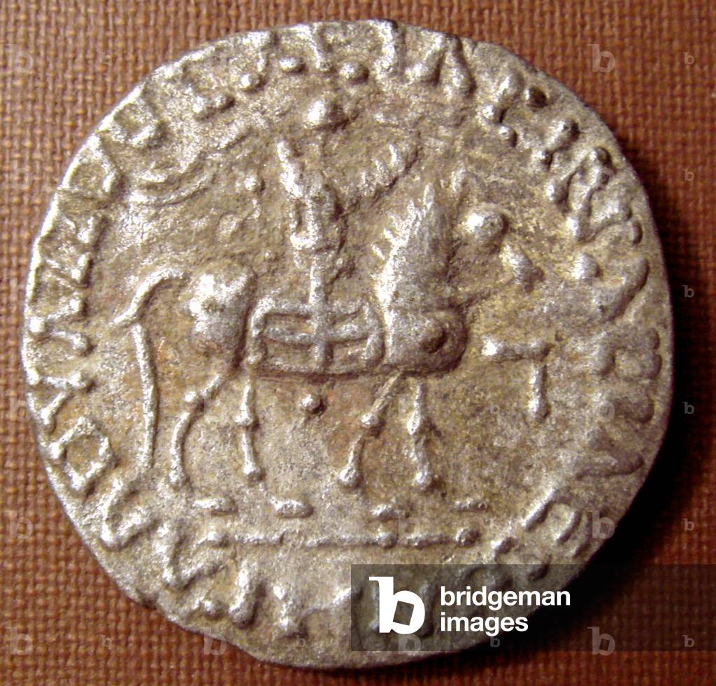 India: Silver coin of King Azes II (r.c. 35-12 BCE).