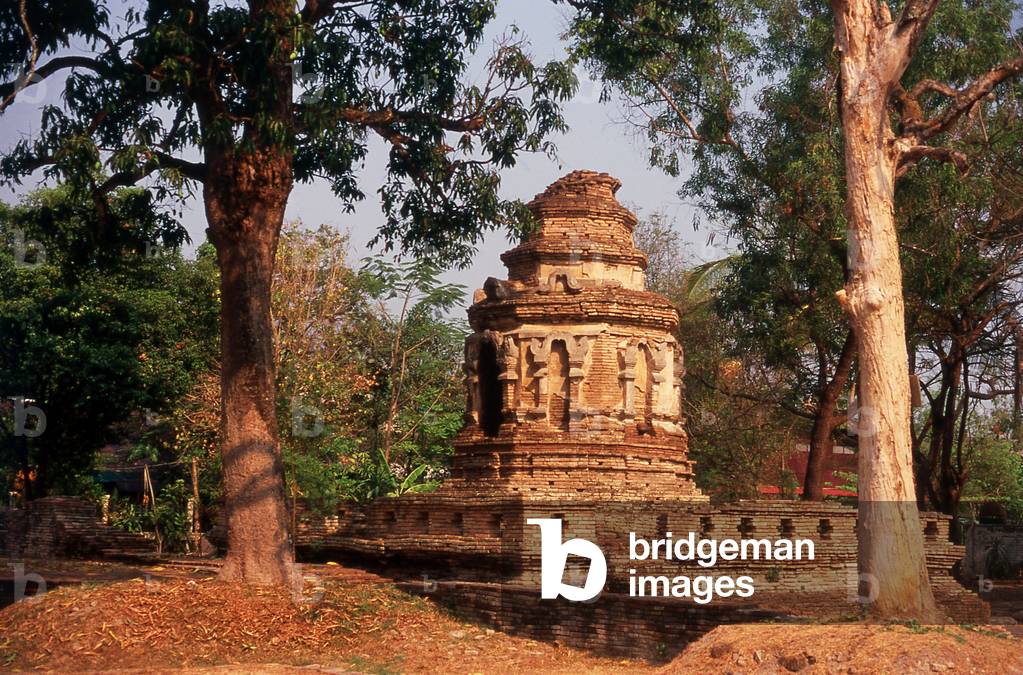 Thailand: Small chedi in the grounds of 15th century Wat Jet Yot, Chiang Mai, northern Thailand