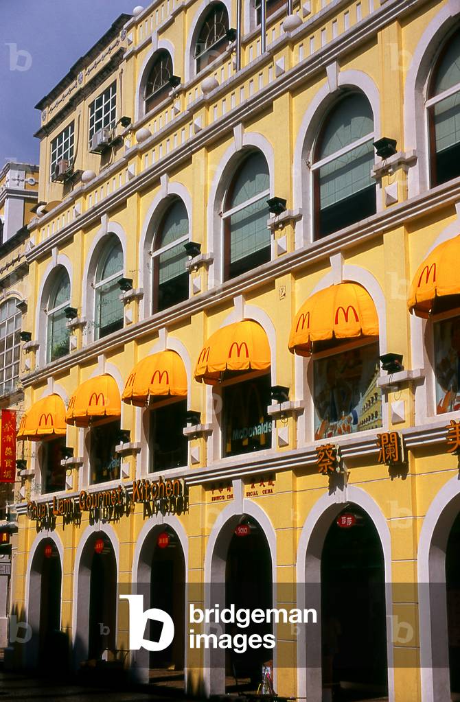 China: Old Portuguese colonial building in Largo do Senado Square (Senate Square), Macau