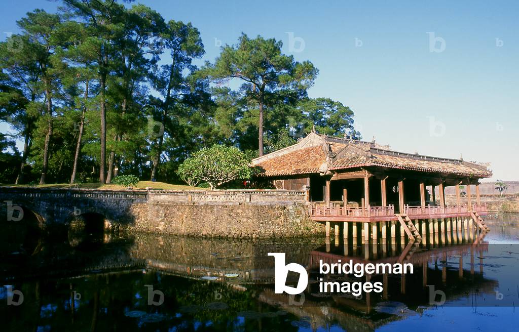 Vietnam: The Xung Khiem Pavilion on Luu Khiem Lake in the grounds of the Tomb of Emperor Tu Duc, Hue
