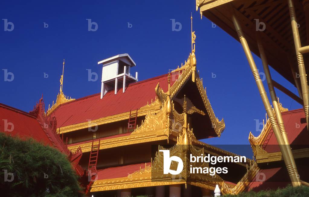 Burma / Myanmar: Roof detail at King Mindons Palace, Mandalay (reconstructed) (photo)