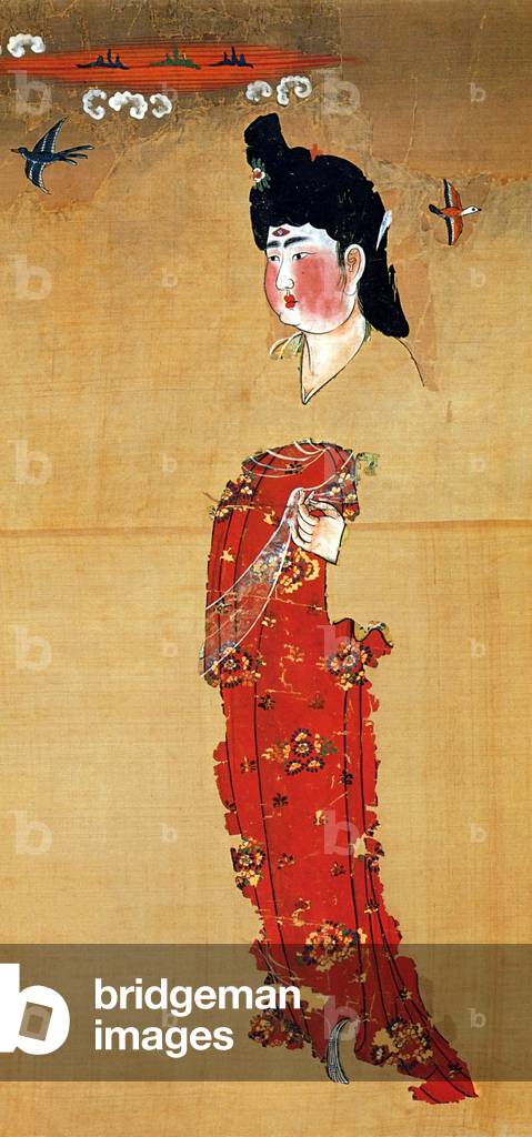 China: Painting of a woman from Turpan Oasis c.7th-8th century, Astana Tombs, Xinjiang