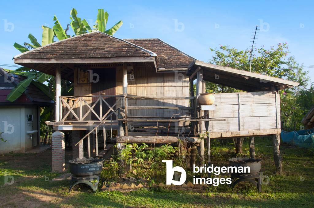 Thailand: Traditional wooden Loei house at Ban Na Aor cultural village, Loei Province
