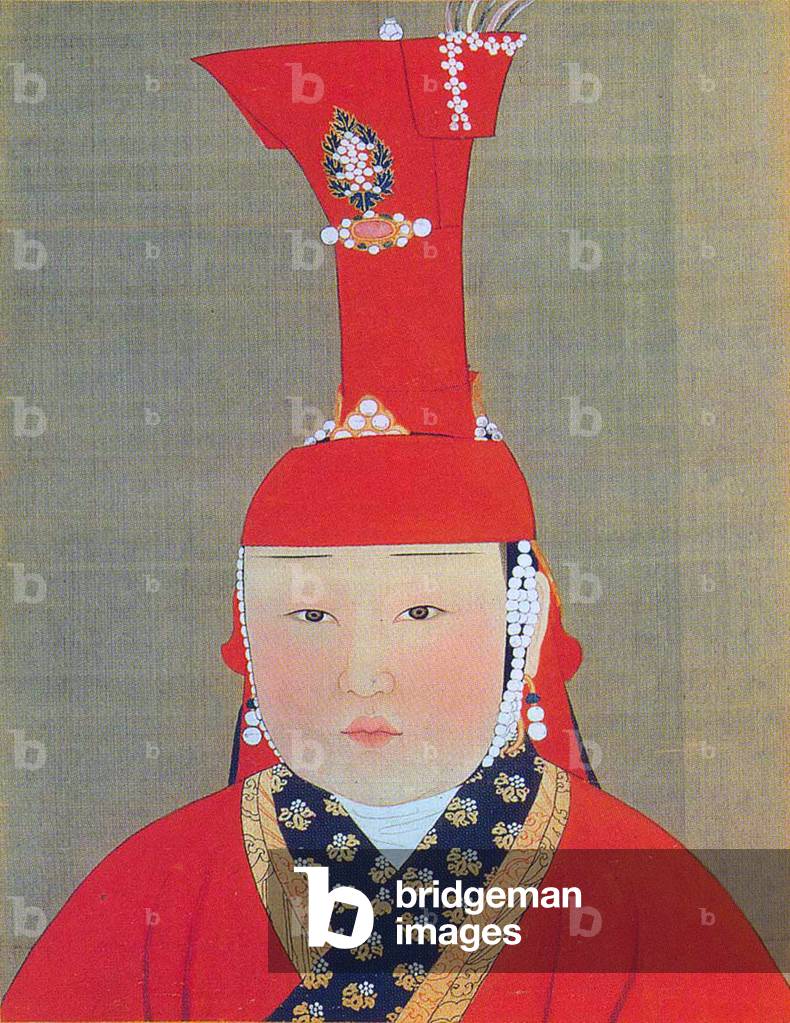Mongolia / China: An unnamed Yuan imperial consort. Paint and ink on silk, 14th century.
