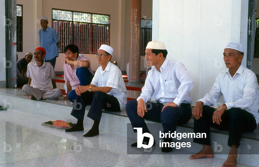 Thailand: Haw Muslim men in the mosque at Mae Sai, Chiang Rai Province, northern Thailand