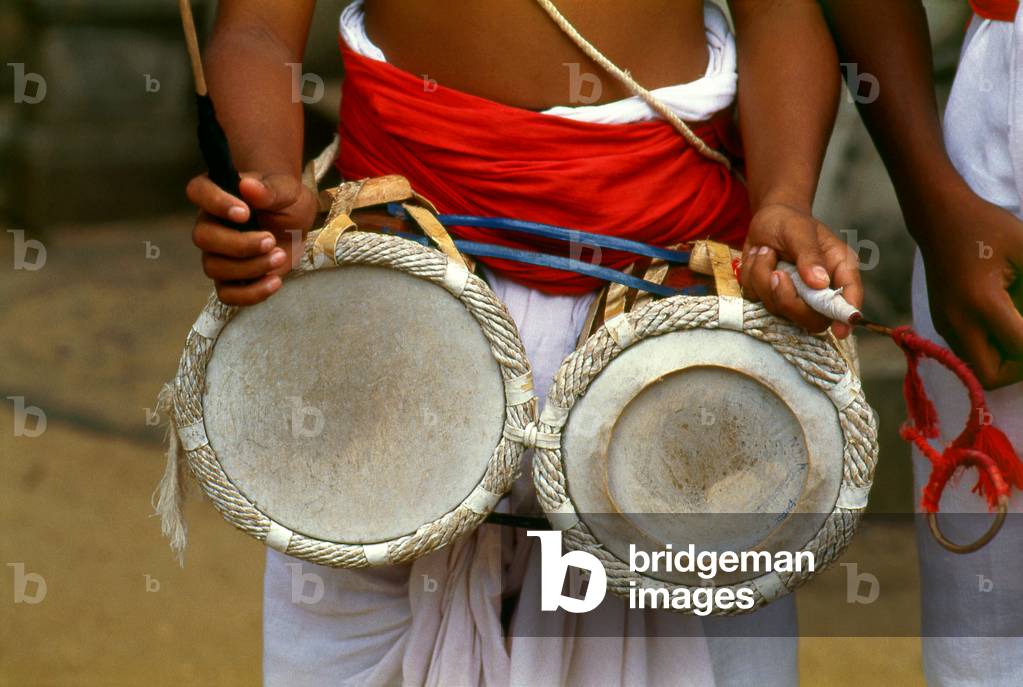 Sri Lanka: Traditional drums at Kelani Temple near Colombo