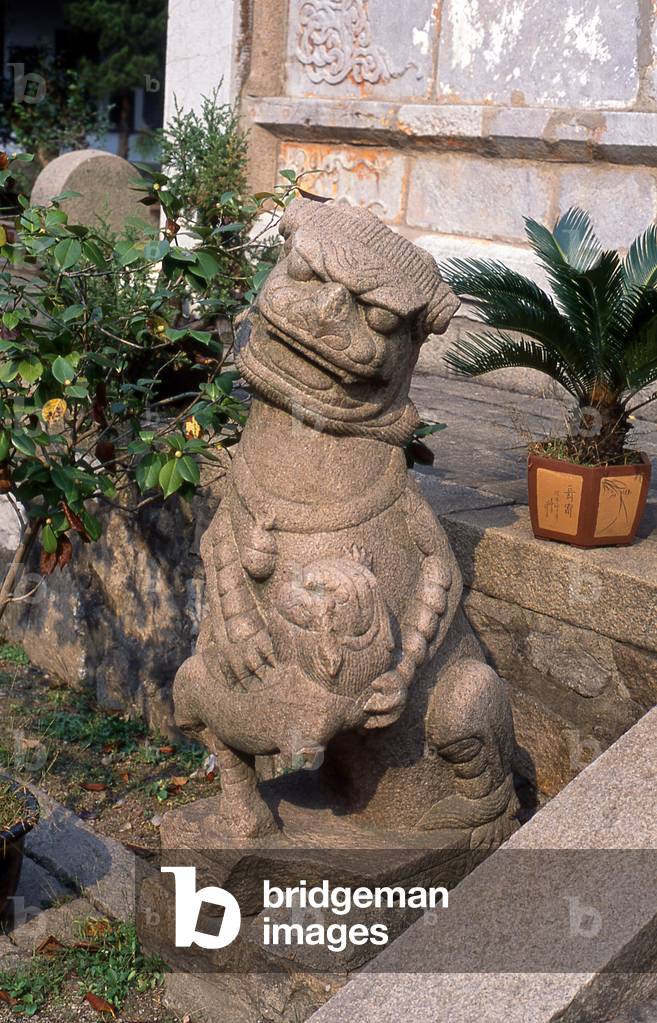 China: Stone guardian figure, Confucius Temple (Suzhou Confucian Temple), Renmin Lu street, Suzhou