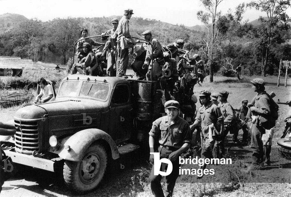 Burma / Myanmar: CPB soldiers on a truck, Communist Party of Burma (CPB), (c. 1985)