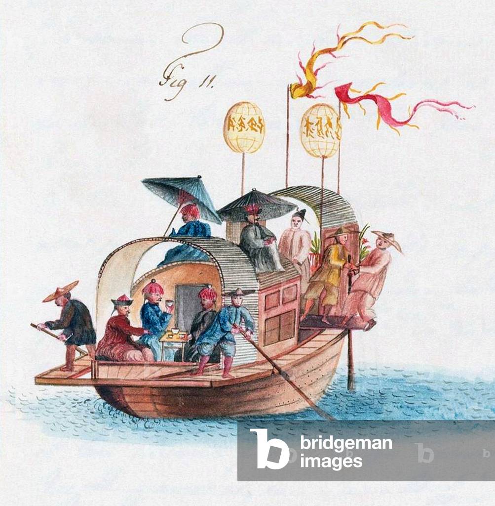 China: Images from the Swedish East India Company of 1746 - Detail of a Chinese junk.