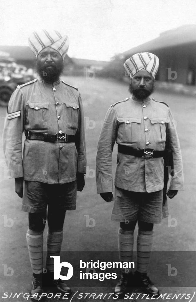 Singapore: Two Sikh policemen, early 20th century.