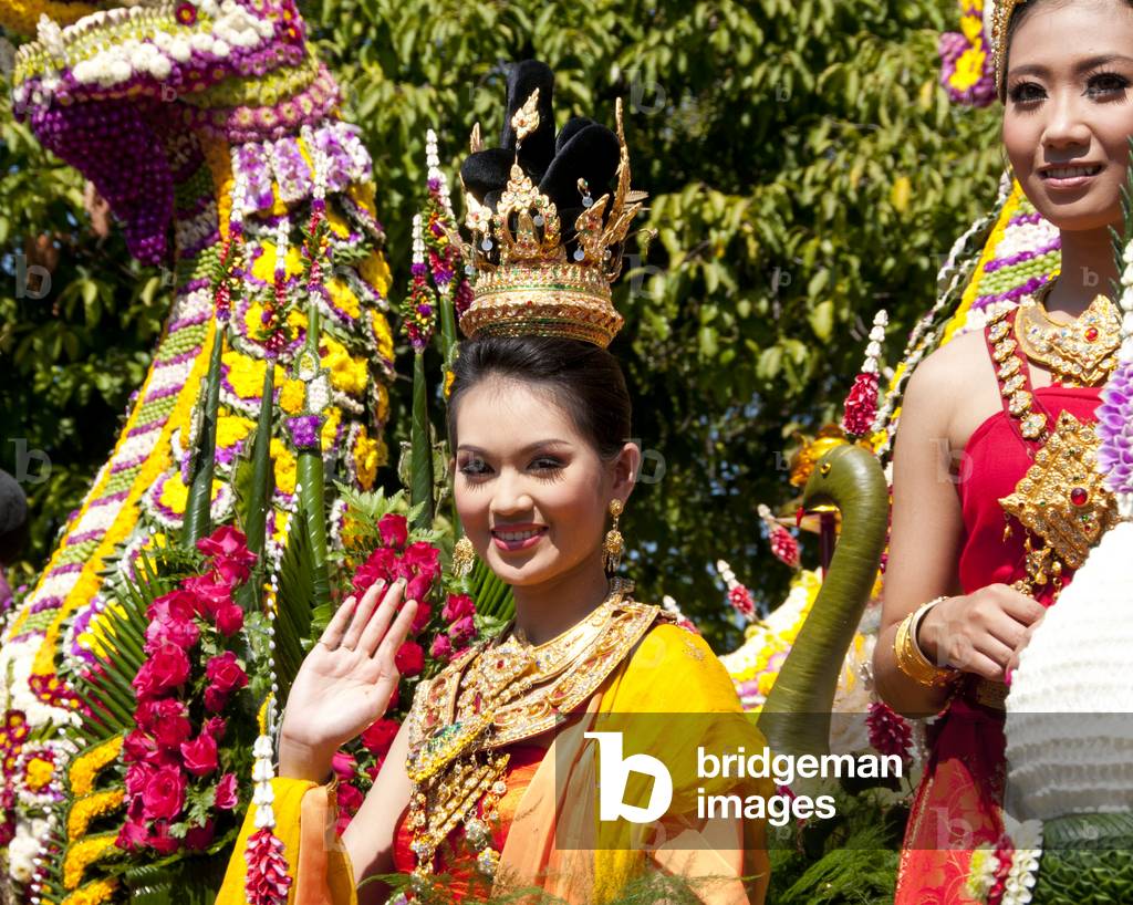 Thailand: Festival beauties, Chiang Mai Flower Festival Parade, Chiang Mai, northern Thailand