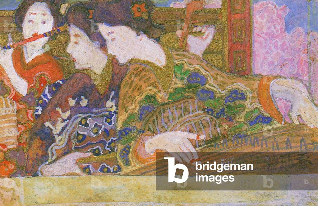 Japan: 'Picture Postcard', watercolour painting by Shigeru Aoki (1882-1911), c. 1904