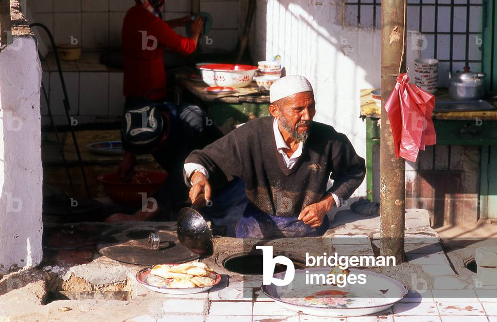 China: Making samsa (samosa), Old Kuqa, Xinjiang Province