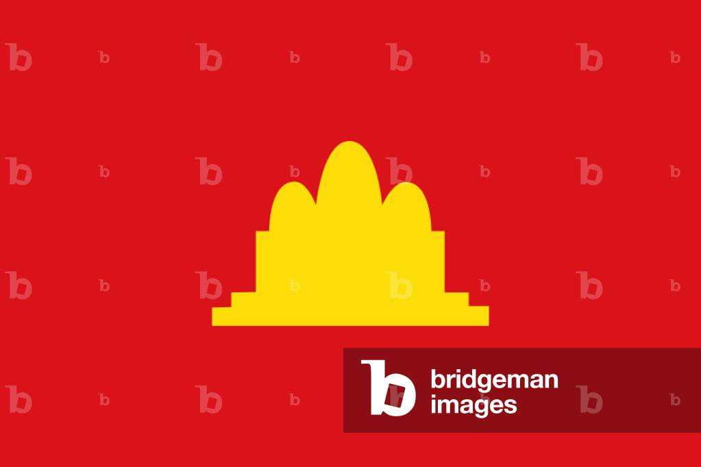 Cambodia: Flag of the communist republic of Democratic Kampuchea (1975-1979).