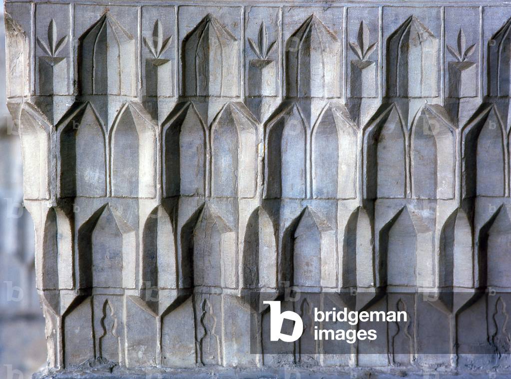 Uzbekistan: Wall detail, Ulug Beg Madrassa, The Registan, Samarkand