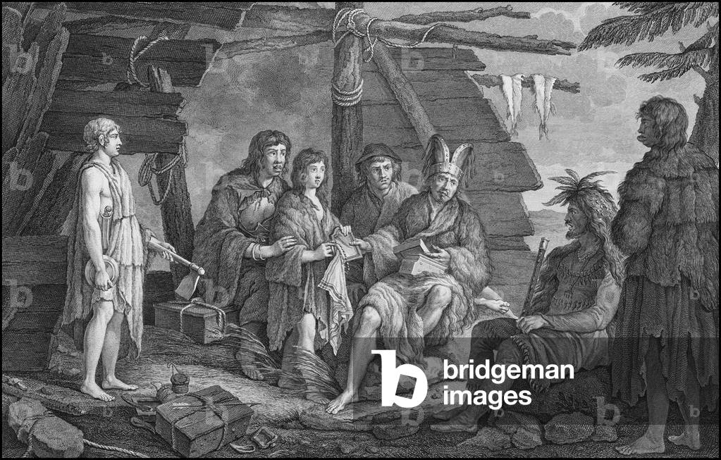 USA: Tlingit inhabitants of Lituya Bay, Alaska, c.1875.