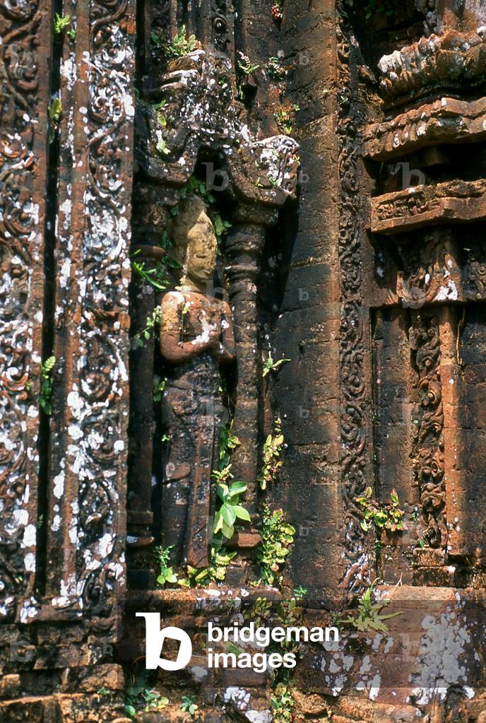 Vietnam: An apsara or celestial nymph, 8th-century figure at the Cham site of My Son, Quang Nam Province