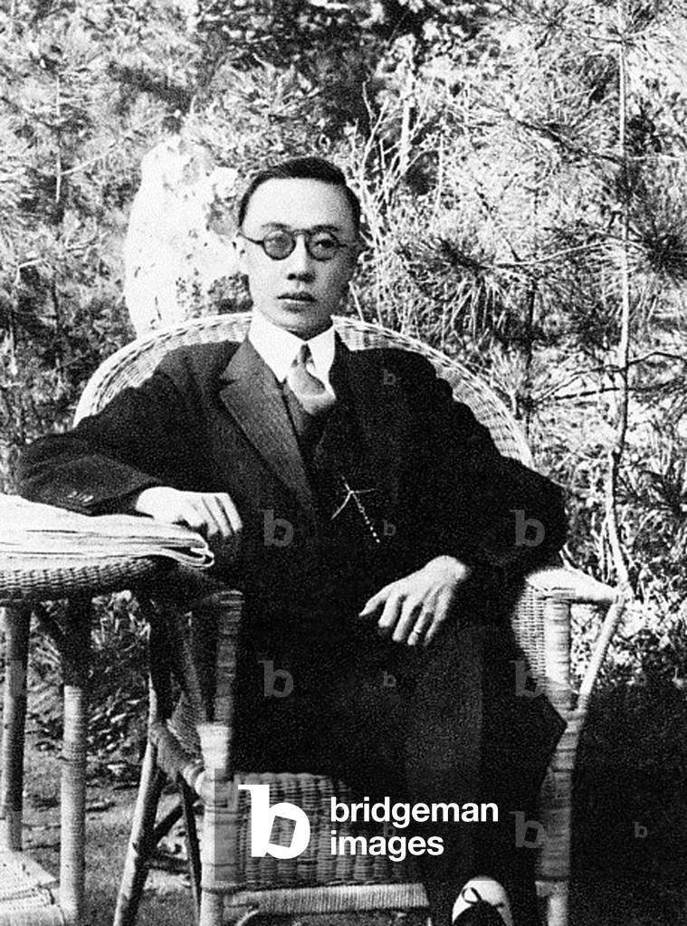 China: Pu-Yi (1906-1967), as Japanese puppet 'Emperor of Manchukuo' (1932-1945), in civilian dress, March 1934