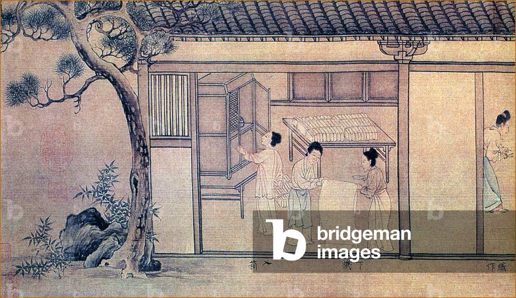 China: The Art of Making Silk (3), Folding and storing bales of silk (11th century)