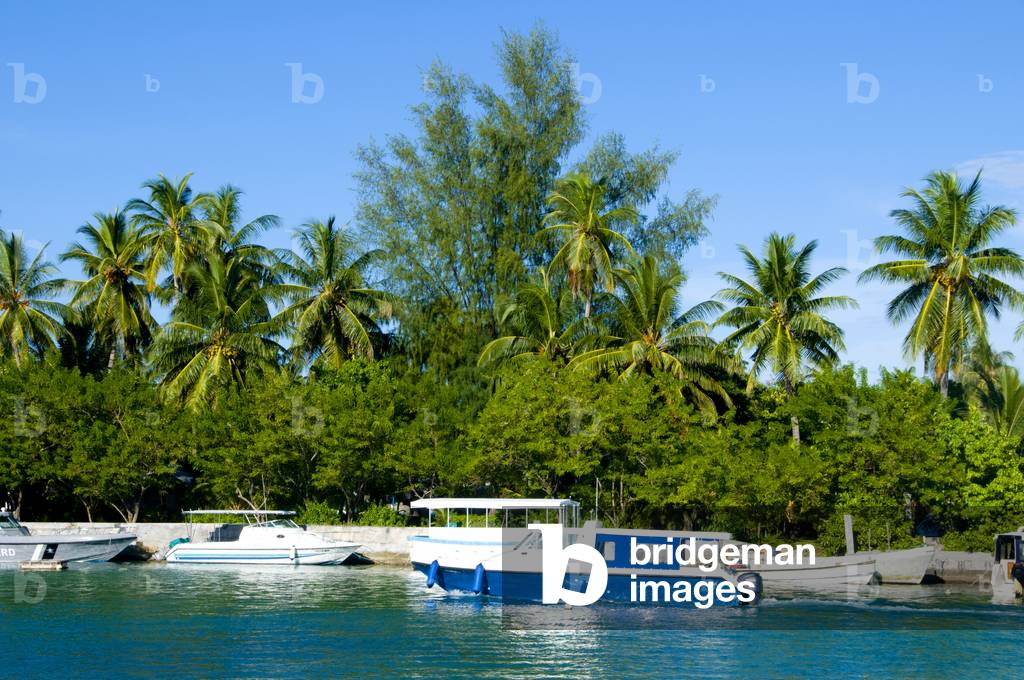 Maldives: Police boat, Gan Island, Addu Atoll (Seenu Atoll)