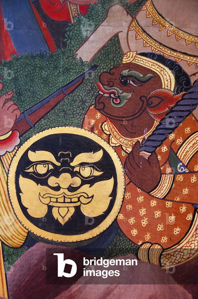 Thailand: Mural, Wat Saket and the Golden Mount, Bangkok