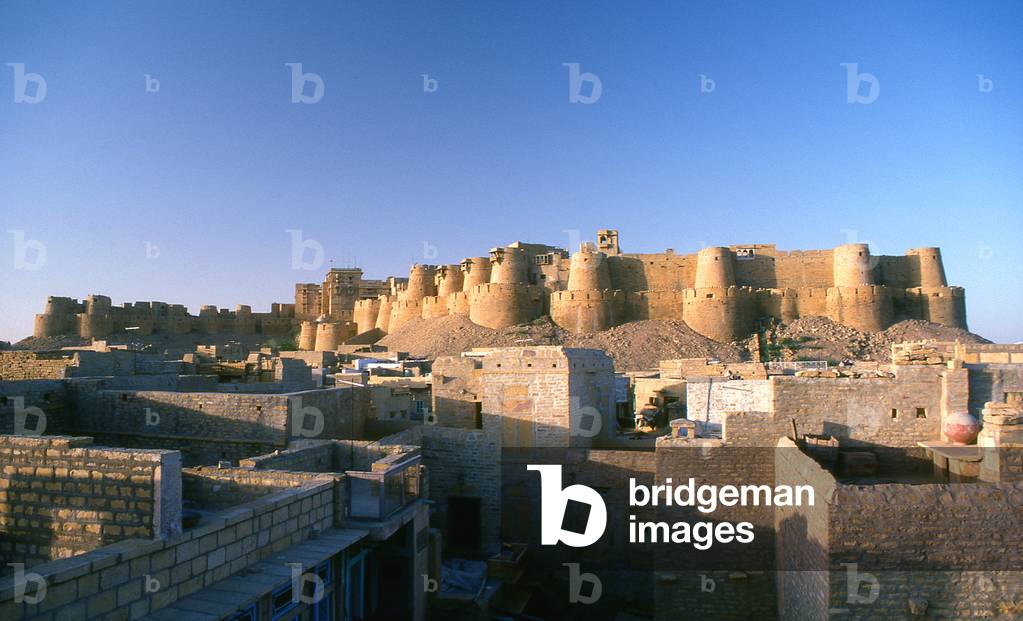 India: Early morning light over the Jaisalmer fort, Jaiselmer, Rajasthan
