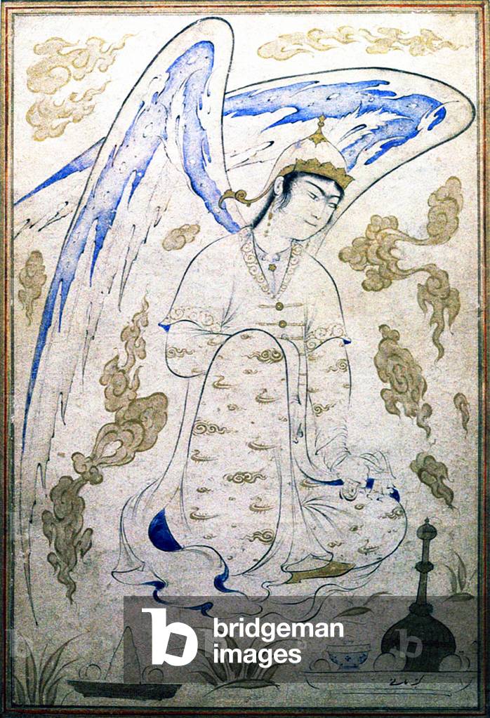 Central Asia: An angel, Siyah Kalem School, 15th century