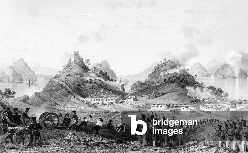 China: 'Attack and Capture of Chuenpee near Canton'. First Opium War (1839-1842) by Thomas Allom.