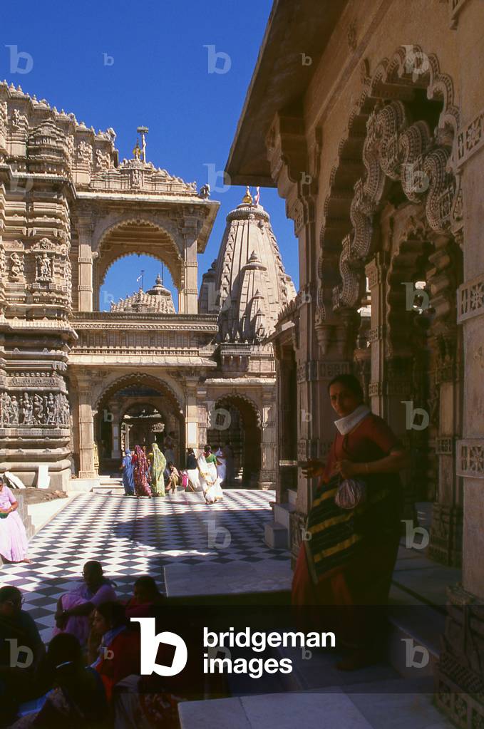 India: Shri Adishwara Temple, one of the holy Jain Palitana temples (11th to 16th Century CE) in the Shatrunjaya Hills, Gujarat (2004)