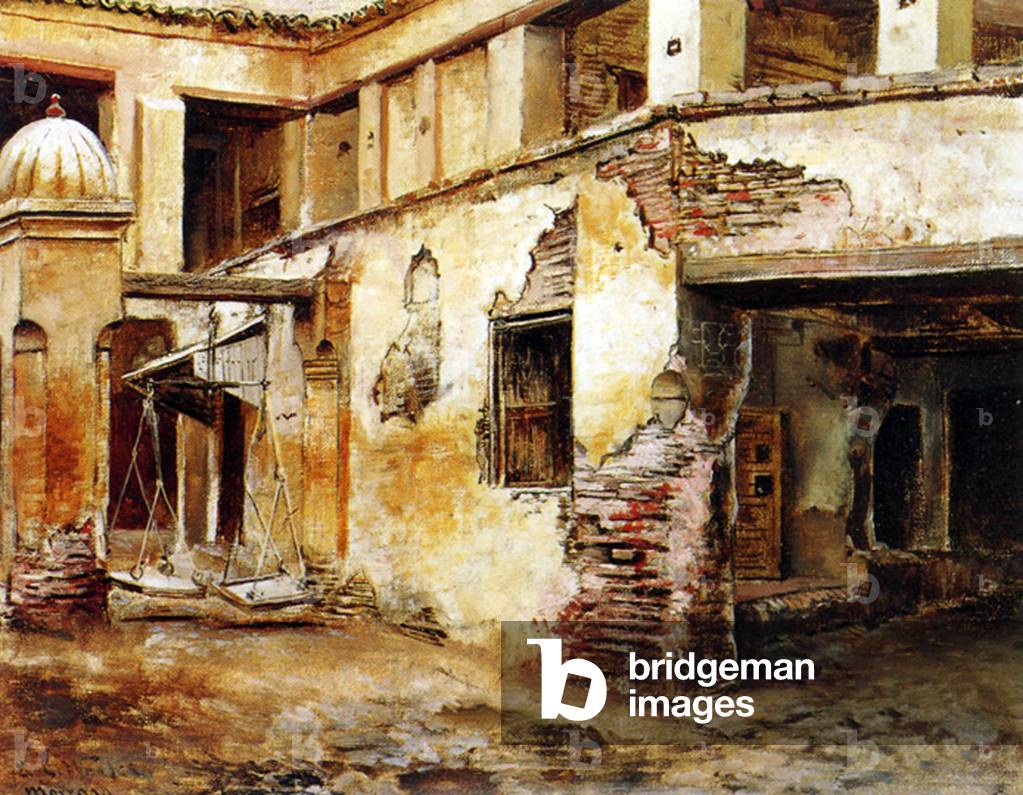 Morocco: An old courtyard, by Edwin Lord Weeks.