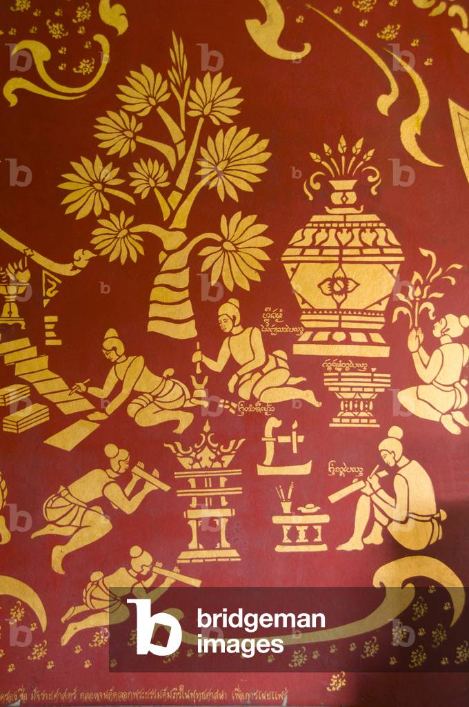 Thailand: Murals in main viharn, Wat Chiang Man, Chiang Mai
