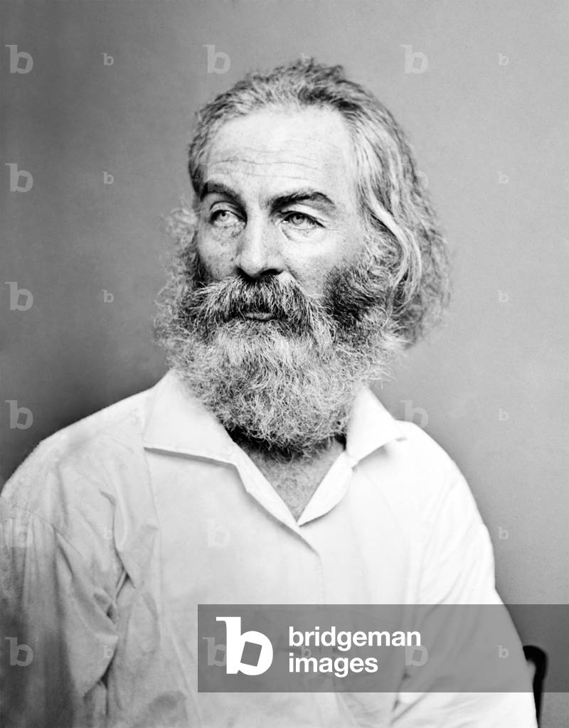 USA: Walter 'Walt' Whitman, American poet, essayist and journalist (1819-1892) 'aged about fifty', therefore c. 1869