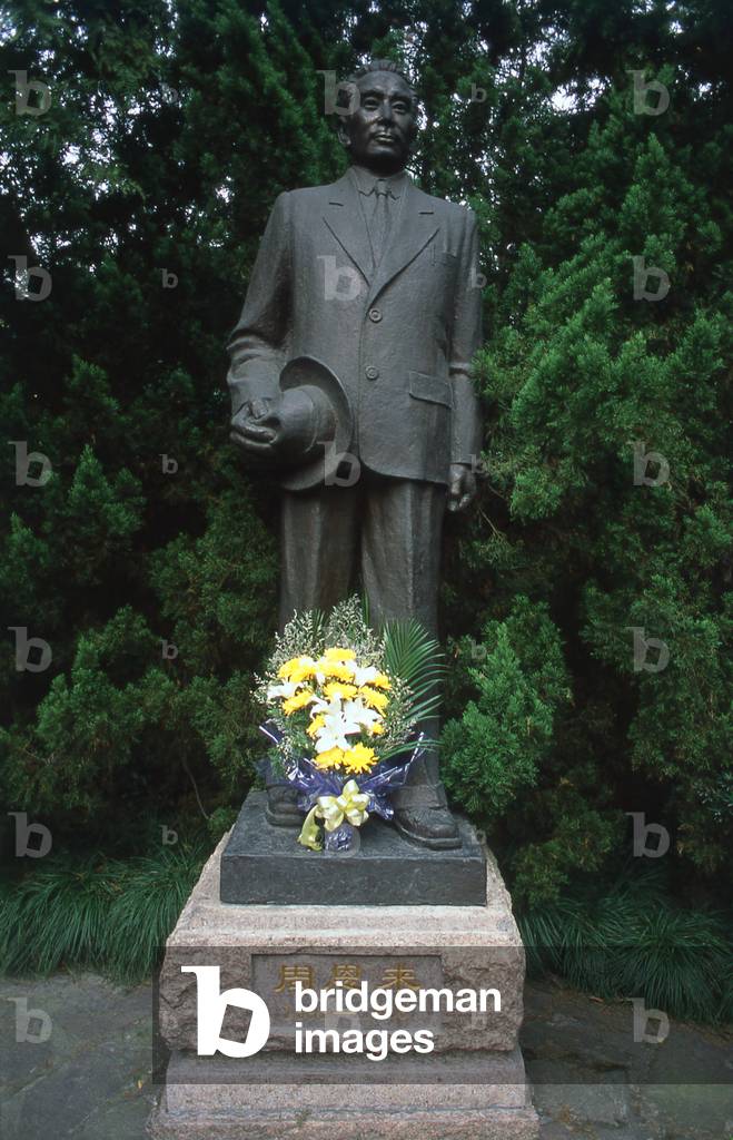 China: Statue of Zhou Enlai (Chou En-lai, 5 March 1898 - 8 January 1976), Zhou Enlai Residence, Shanghai