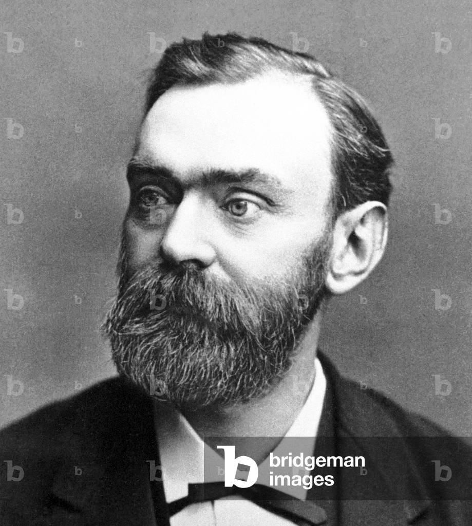 Sweden: Alfred Bernhard Nobel (1833 - 1896), chemist, engineer, inventor, businessman and philanthropist. Photographic portrait, late 19th Century