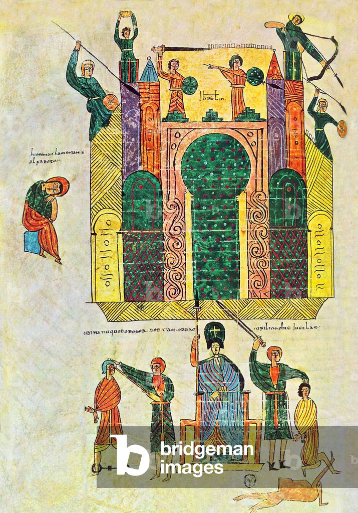 Spain: The Siege and Capture of Jerusalem by Nebuchadnezzar. From the Beatus of Rioja or Urgell Beatus, c. 975