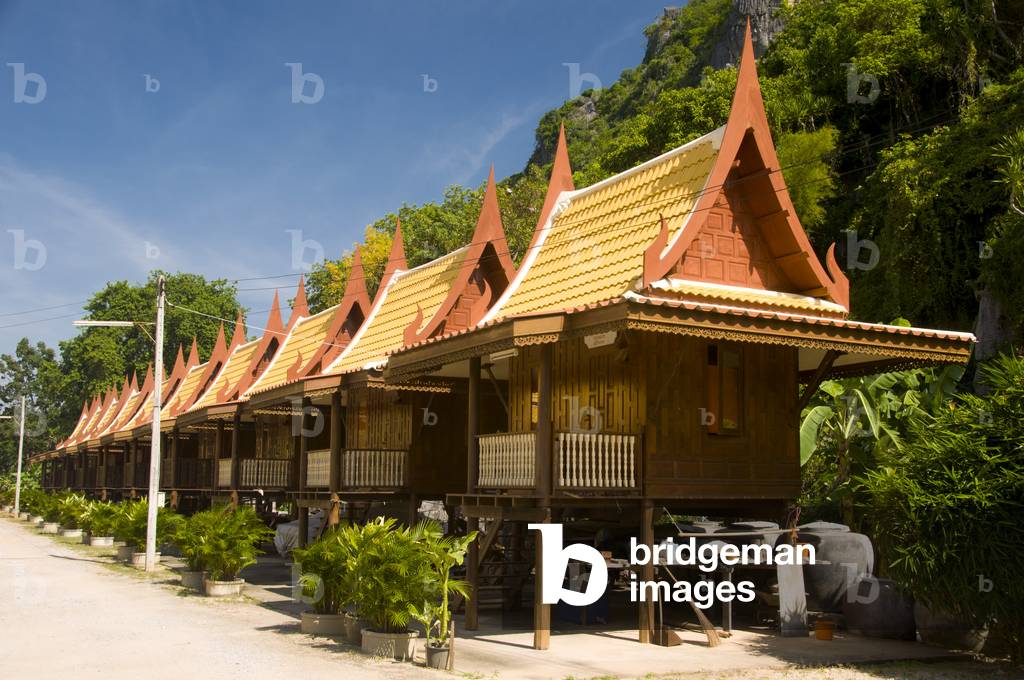 Thailand: Monks quarters (kuti) at Wat Khao Tham Khan Kradai, Prachuap Khiri Khan Province