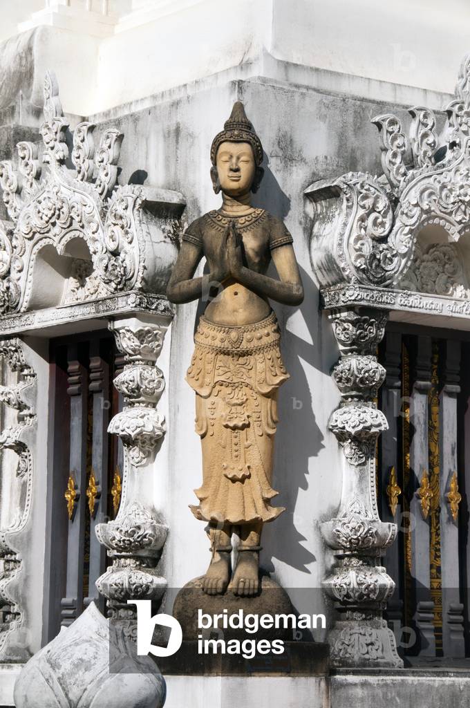 Thailand: Sculpture of a thewada (angel), Wat Nantaram, Chiang Mai