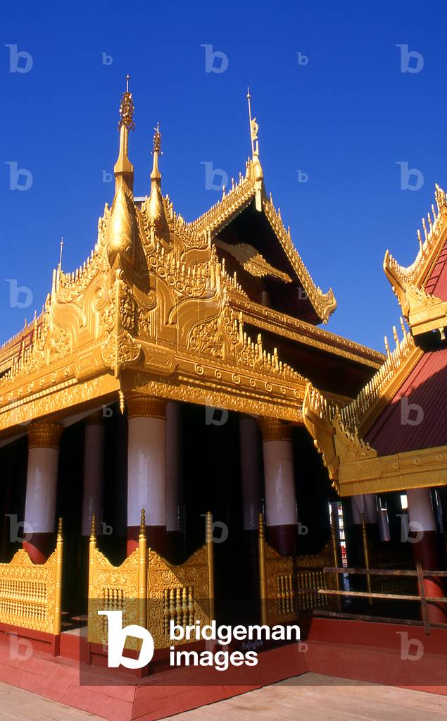 Burma / Myanmar: Roof detail at King Mindons Palace, Mandalay (reconstructed) (photo)