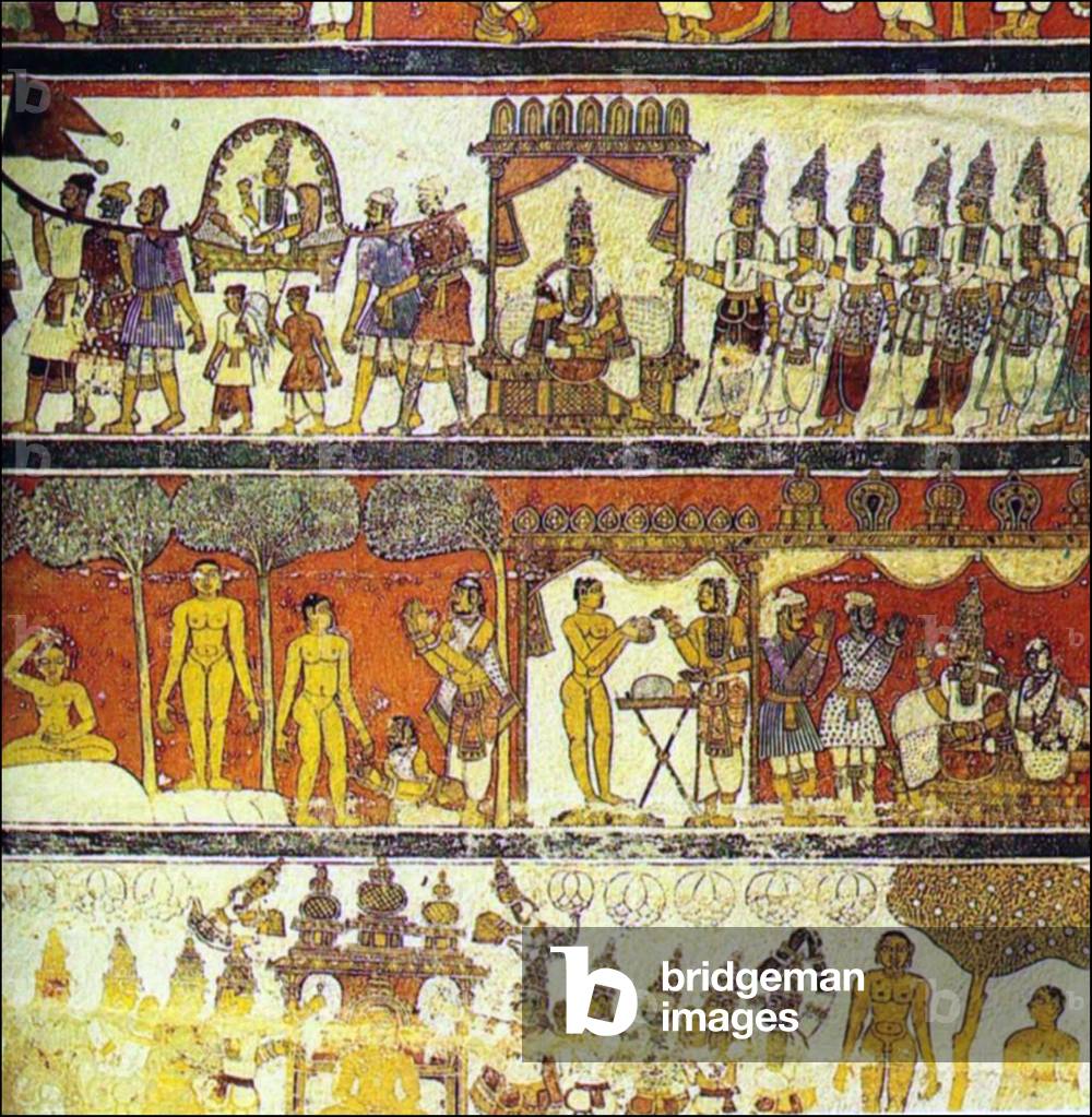 India: Mural from the Jaina Temple at Thiruparruthikundram, Kanchipuram, Tamil Nadu (17th century)