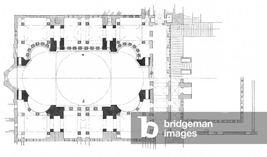 Turkey: Ground plan of Hagia Sophia, Istanbul 1908