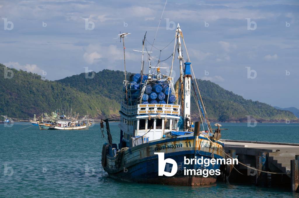 Thailand: Fishing boat at the pier, Bang Bao fishing village, Ko Chang, Trat Province