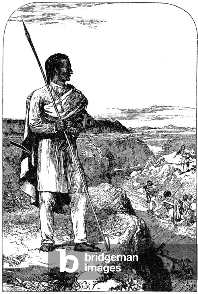 Ethiopia: The British Expedition to Abyssinia. Emperor Tewodros II (r. 1855-1868) overseeing the crossing of the Blue Nile