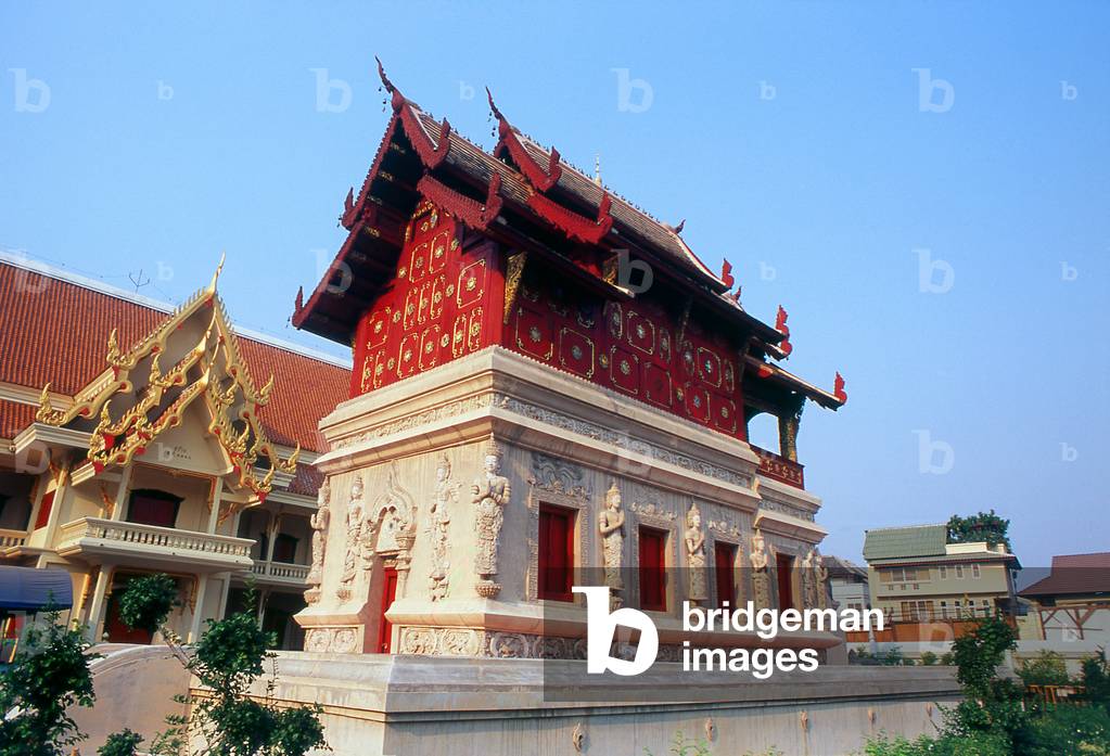 Thailand: The Ho Trai or library building, Wat Phra Singh, Chiang Mai, Northern Thailand