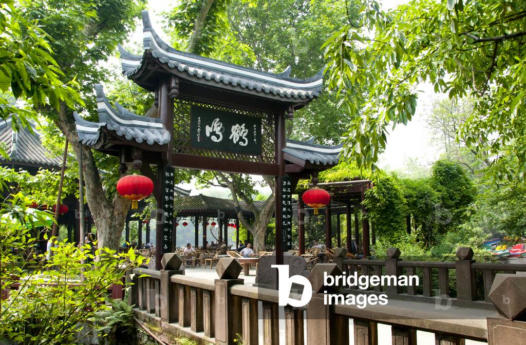 China: Entrance to a tea house in Renmin Gongyuan (People's Park), Chengdu, Sichuan Province