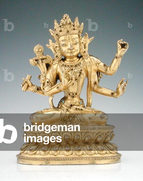 Statuette of a goddess (gilt copper alloy & gems)