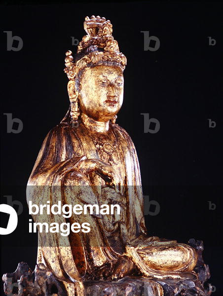 Figure of Guanyin (lacquer gilded bronze)