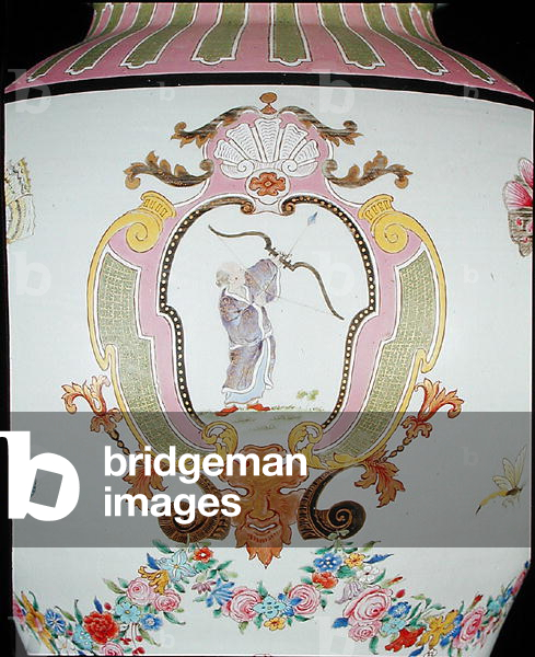 Detail of a Pronk famille rose porcelain cistern, c.1738 (porcelain) (see 231328)