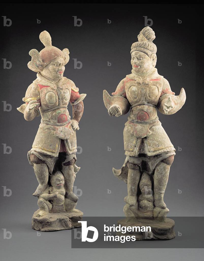 "Coppia di figure Lokapala" di Chinese School